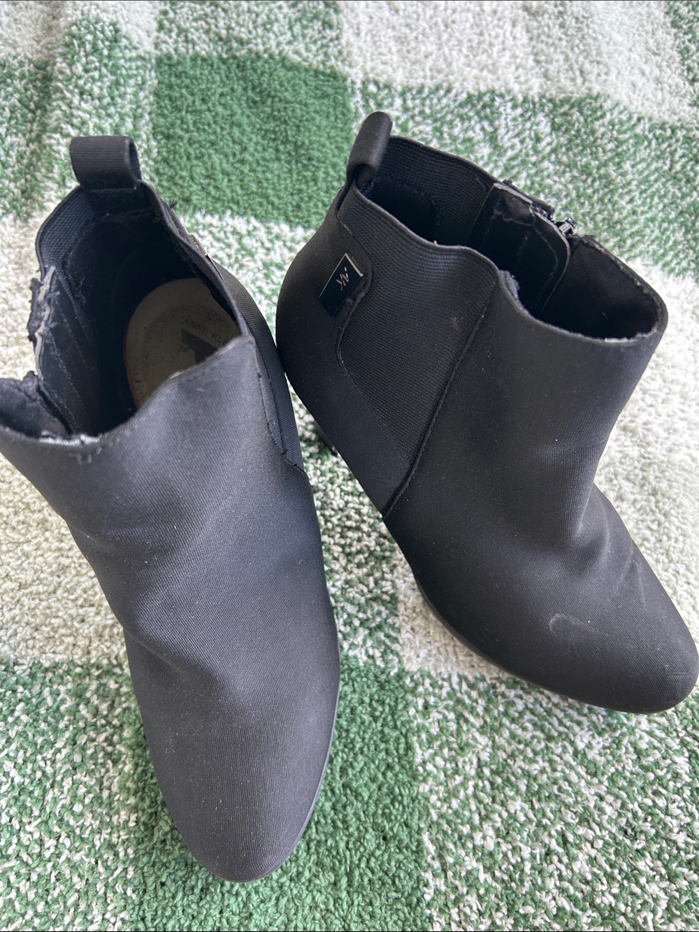 Anne Klein Black Ankle Booties with Pull Tab